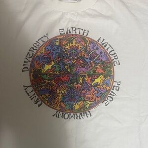 Vintage Fruit of the Loom White T-Shirt with Colorful Graphic